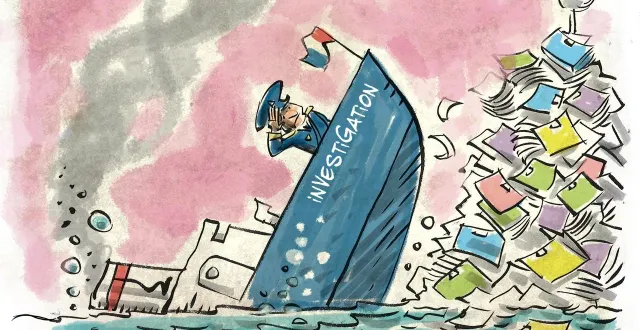 photo  les policiers d’investigation d’angers et d’ailleurs ont blues. surchargés de travail et toujours pas assez nombreux, ils n’ont pas hésité à convoquer le titanic pour décrire leur situation. de quoi donner du grain à moudre à boz, notre dessinateur, qui nous livre sa vision.  &copy;  benoît vieillard 