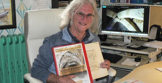 photo  gaby lamberdière, historien local, conserve de précieux documents sur le site du prieuré de saint laurent.  &copy;  ouest-france 