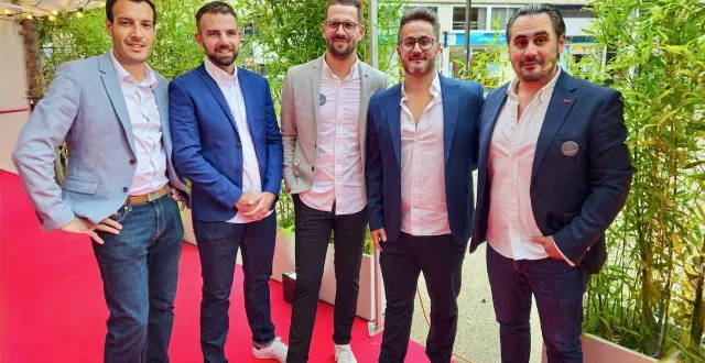 photo  l’équipe du mans : cédric, florian, romain, guillaume, et jérôme canet, le dirigeant d’i home.  &copy;  le maine libre 