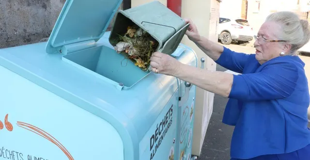 photo  boulevard carnot, au mans, lundi 13 octobre 2025. actuellement, la quantité moyenne de biodéchets collectée par bac par semaine s’élève à 34 kg.  &copy;  ouest-france 