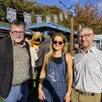 photo  alexandra brisson, directrice de l’office de tourisme de l’anjou bleu ; pierrick esnault (à gauche), et christophe guineheux, vice-présidents du pays de l’anjou bleu, posent devant la guinguette. 