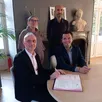photo  les signataires de la convention en présence de laurence bordais, adjointe en charge de la culture, et de kamel hamdani, directeur de l’école de musique lami. 