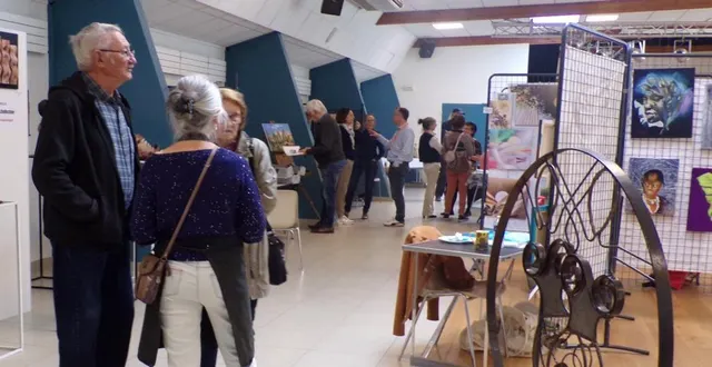 photo  le public s’est montré curieux envers les œuvres des artistes.  &copy;  le maine libre 
