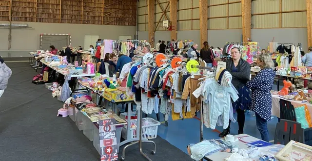 photo  samedi et dimanche, de nombreuses personnes sont venues arpenter les allées de la bourse aux jouets organisée par l’association familles rurales. pour l’occasion, ce sont au total 135 tables et 22 portants qui ont été exposés sur les deux jours. l’intégralité des bénéfices sera reversée aux écoles de la commune ainsi qu’à l’association abord’ages.  &copy;  ouest-france 