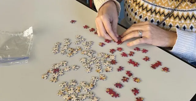photo  ces 18 et 19 octobre 2025, à aubigné-racan (sarthe), les visiteurs de l’open de france de puzzle peuvent récupérer un petit sachet de 100 pièces pour participer à la construction d’un puzzle géant de 13 500 pièces.  &copy;  ouest-france 