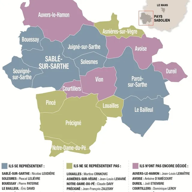 photo les maires du pays sabolien vont-ils se représenter ?  ©  infographie le maine libre stéphane suard
