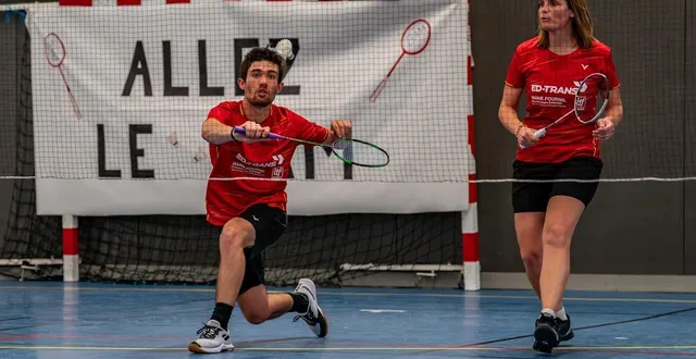 photo  au gymnase marcel-cerdan de mulsanne, à l’œuvre, le double mixte titouan vitrai et marino lepourreau basco  &copy;  arnaud despelchain 
