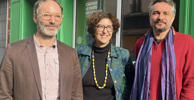 photo  samuel guy, isabelle sévère et pierre carret, porte-paroles des écologistes au mans (sarthe).  &copy;  archives ouest-france 