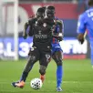 photo  dieudonné gaucho a parfaitement muselé idrissa seydi, mardi 21 octobre 2025 lors du derby entre le sm caen et le fc rouen au stade michel-d’ornano. 