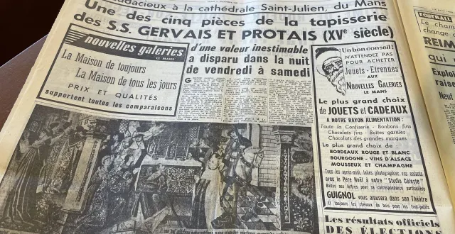photo  le vol mystérieux dans la cathédrale de saint-julien a été relayé dans la presse locale.  &copy;  photo le maine libre 