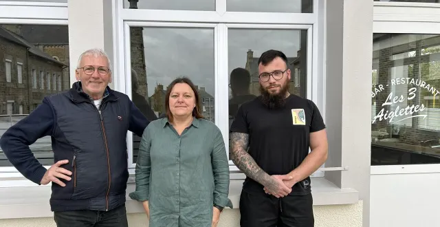 photo  de gauche à droite : gilles rabache, maire de caligny ; anne travers, gérante et locataire du restaurant, et erwan bourdin, cuisinier.  &copy;  ouest-france 