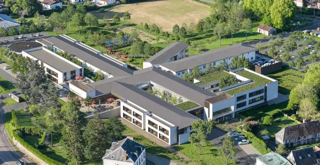 photo  vue aérienne du futur centre hospitalier michel-marescot de vimoutiers (orne).  &copy;  centre hospitalier michel-marescot 