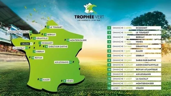 photo calendrier du trophée vert 2026 avec huit dates dans l’ouest.  ©  setf