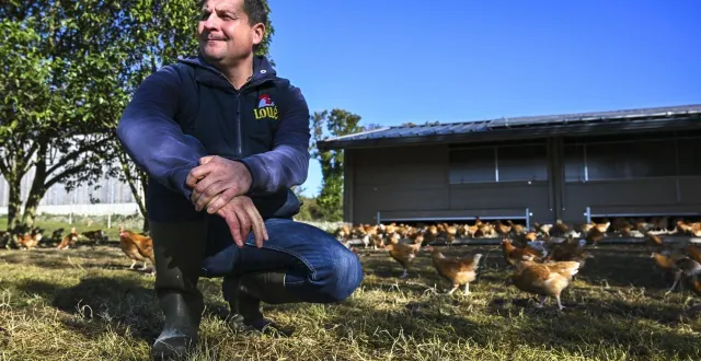 photo  éleveur de poulets label rouge à rouez, benoît drouin est aussi vice-président des fermiers de loué.  &copy;  photo le maine libre – denis lambert 