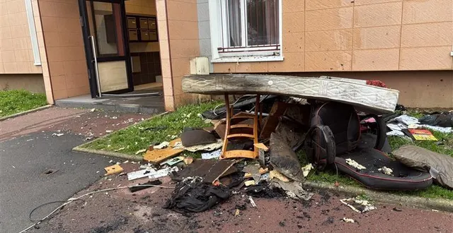 photo  ce lundi 27 octobre 2025, vers 5 h 41, un feu d’appartement s’est déclaré rue d’allemagne, dans le quartier des sablons, au mans (sarthe).  &copy;  ouest-france 