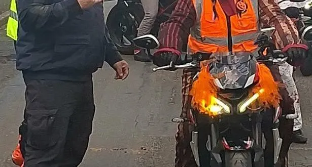 photo  dimanche, le tiktokeur joseph schmitt et l’association des motards du mans se sont invités.  &copy;  le maine libre 