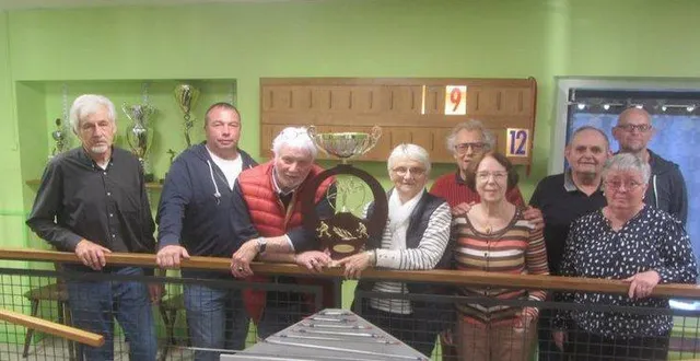 photo  la finale du challenge de boule de fort « un homme – une femme » s’est déroulée le samedi 25 octobre, au cercle de la courtille. commencé le 15 septembre, ce concours a rassemblé 64 équipes issues de 28 sociétés. la partie a été très disputée. l’équipe marie-claude morille et yves tricot s’est finalement imposée, sur le score de 12 à 9, face à celle d’anne-françoise et jean-michel del amo, tous les quatre du cercle val-de-l’erdre de candé. catherine et andré moreau de l’union de saint-georges-sur-loire ont terminé à la troisième place. daniel guérin, président du cercle de la courtille a indiqué que le prochain challenge cyril cadeau (un sociétaire – un invité) aura lieu du 10 au 29 novembre.  &copy;  co 