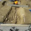 photo des centaines de squelettes ont été découverts lors des fouilles de la place washington au mans (sarthe).