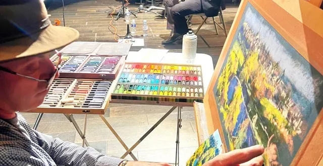 photo  peindre sur scène, défi relevé.  &copy;  simon kosmalski 