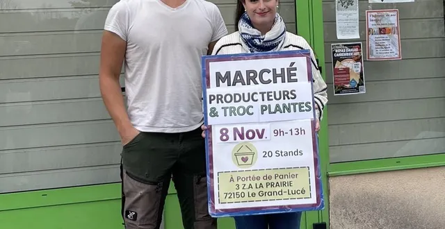 photo  ulysse et anaïs présentent le marché des producteurs.  &copy;  le maine libre 
