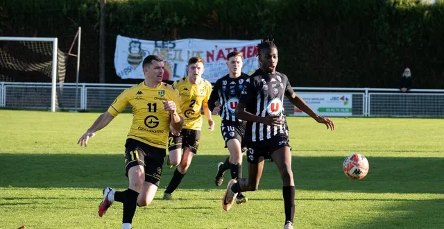 photo  beaumont (en jaune) surfe sur la vague de leur victoire en coupe de france.  &copy;  le maine libre 
