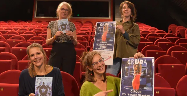 photo  les deux hélène, solène et julie ont présenté la nouvelle programmation de l’épidaure.  &copy;  le maine libre 