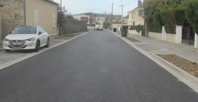 photo  près de la gendarmerie, le tronçon rénové de la rue gustave-raimbault.  &copy;  ouest-france 