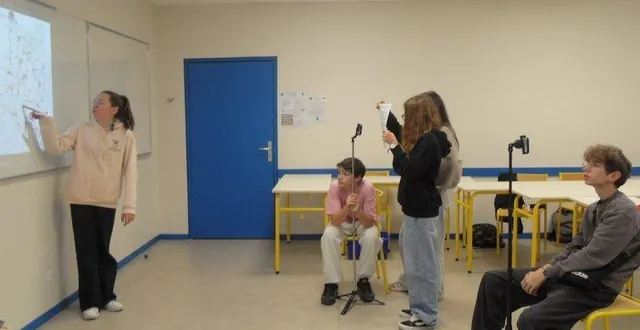 photo  les collégiens ont mis beaucoup d’attention et de sérieux au fil des différents enregistrements.  &copy;  le maine libre 