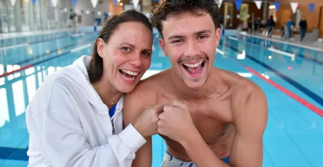 photo  christel frangin et son fils pierre apprécient de passer les interclubs en famille.  &copy;  co - marie delage 