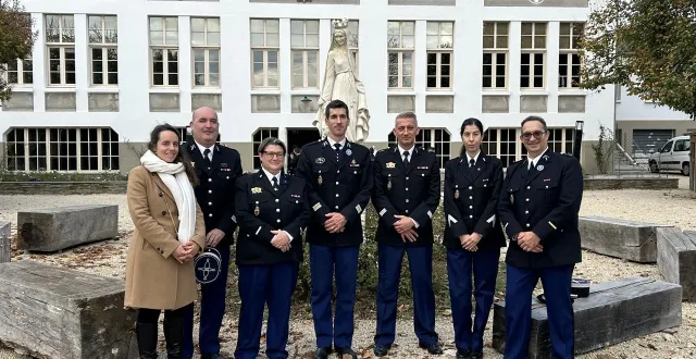 photo  les gendarmes de la compagnie d’angers ont organisé leur traditionnelle célébration de la sainte-geneviève, à béhuard (maine-et-loire), ce jeudi 13 novembre 2025.  &copy;  ouest-france 