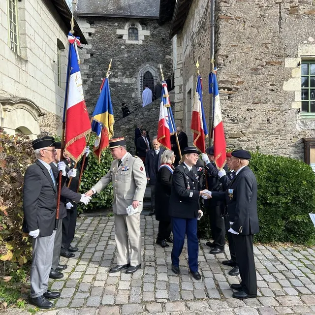 photo les gendarmes de la compagnie d’angers ont organisé leur traditionnelle célébration de la sainte-geneviève, à béhuard (maine-et-loire), ce jeudi 13 novembre 2025.  ©  ouest-france