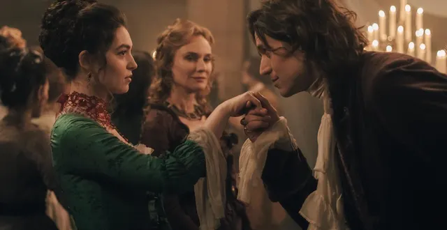 photo  anamaria vortolomei, diane kruger et lucas bravo dans « merteuil » sur hbo max.  &copy;  caroline dubois / hbo max 