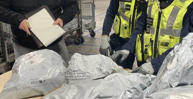 photo  les agents des douanes et de la répression des fraudes ont ciblé les colis shein, lors d’une opération au centre de tri postal d’argentan, vendredi 14 novembre.  &copy;  ouest-france 