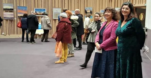 photo  nathalie guerrois et aline teyssere lors du vernissage de l’exposition « territoire d’encre ».  &copy;  ouest-france 