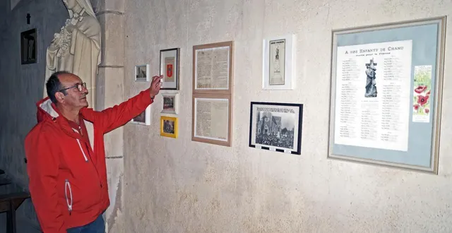 photo  jean-louis leprince a rassemblé au fur et à mesure des années des documents et les propose maintenant dans une exposition permanente dans l’église.  &copy;  ouest-france 