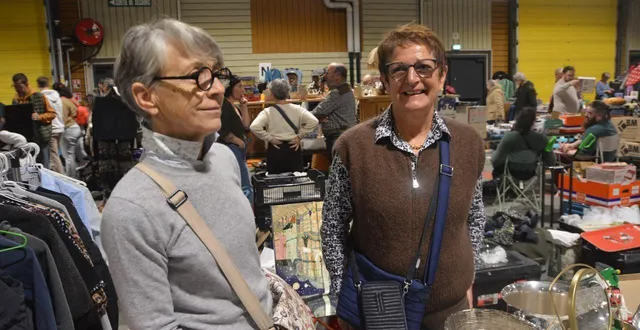 photo  cholet, dimanche 16 novembre. les sœurs liliane et bernadette, âgées respectivement 70 et 65 ans, ont exposé pour la deuxième fois à fouille qui veut.  &copy;  co - julien sureau 