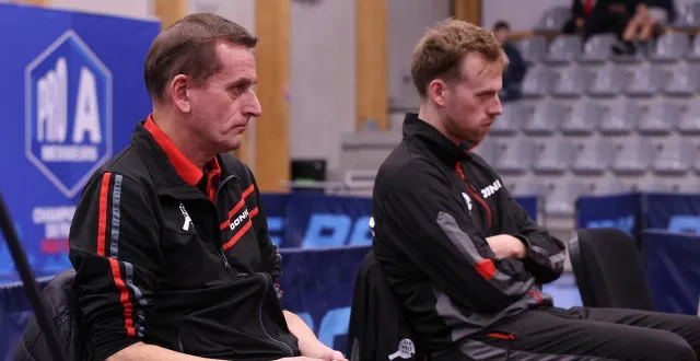 photo  xavier renouvin et andréa landrieu, visages fermés lors du match face à roanne, dimanche 16 novembre 2025.  &copy;  marc olejnik 