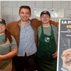 photo  au centre, adrien beneston, qui a ouvert la pizzeria fine & za, avec deux de ses assistants, noémie tigui et clément madiot. 