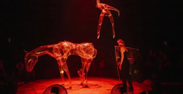 photo  nocturne, nouvelle création de la performeuse phia ménard.  &copy;  sigrid spinnox 