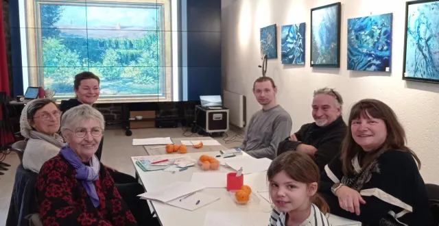 photo  les participants, ravis de cette expérience de création musicale et poétique, avec renée garlène.  &copy;  ouest-france 