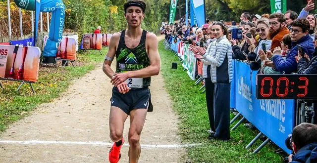 photo  florian lecot à l’arrivée de l’épreuve en 2024.  &copy;  archives le maine libre - yvon loué 