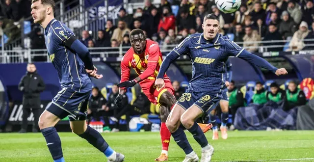 photo  dame gueye a marqué le deuxième but du mans fc.  &copy;  photo pqr / sud ouest / maxppp 