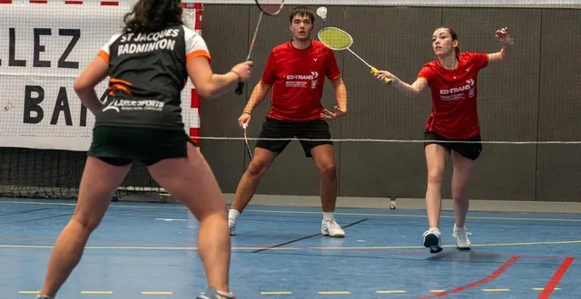 photo  le double mixte léandre lemonier et célia rigot a apporté le premier point aux sarthois.  &copy;  arnaud despelchain 