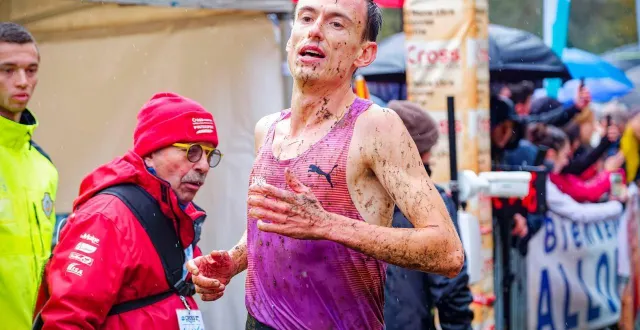photo  yann schrub s’est rassuré quant à son état de forme en allant chercher la deuxième place sur la ligne d’arrivée.  &copy;  dominique breugnot/ouest-france 