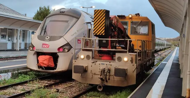 photo  à droite, la draisine impliquée dans l’accident de ce matin.  &copy;  archives daniel mouton 