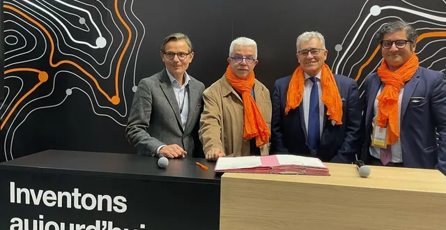 photo  philippe bigot et philippe van hoorne (au centre) ont signé avec orange une convention élagage.  &copy;  photo fournie par philippe bigot 