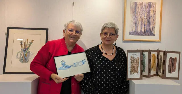 photo damigny. deux aquarellistes dévoilent leurs œuvres 