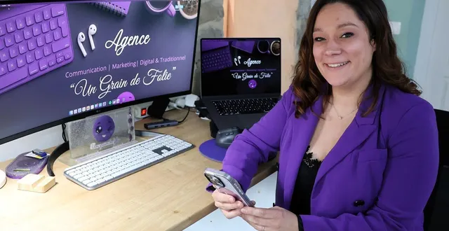 photo  estelle deniau travaille depuis chez elle, à précigné, pour développer son agence de communication.  &copy;  ouest-france 