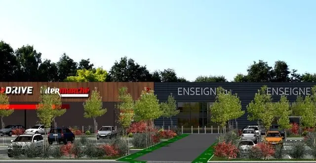 photo  le groupement mousquetaires prévoit de créer un nouvel ensemble commercial zone du bordage, rue sainte-anne, à beaupréau-en-mauges.  &copy;  architecture concept 