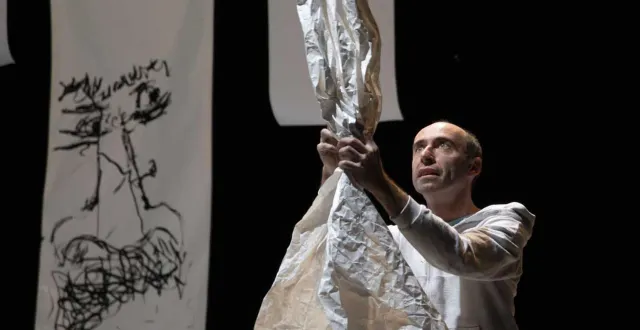 photo  « un trait sans fin », mercredi 3 décembre à scelia.  &copy;  catherine marie houdin 